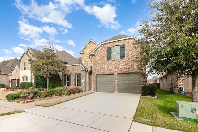 2112 Nassau Dr, Mckinney, TX 75071 - traditional home with a front lawn, driveway, roof with shingles, an attached garage, and brick siding