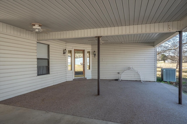 view of patio / terrace with cooling unit and ceiling fan