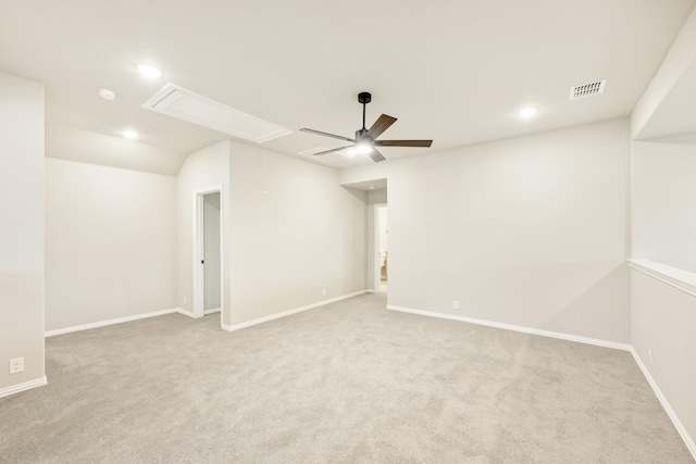 4400 Copper Point Dr, Fort Worth, TX 76036 - empty room with attic access, carpet flooring, recessed lighting, ceiling fan, and a smoke detector