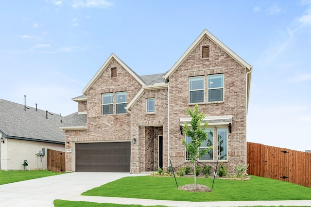 4400 Copper Point Dr, Fort Worth, TX 76036 - view of front of house with a garage, concrete driveway, brick siding, and a gate