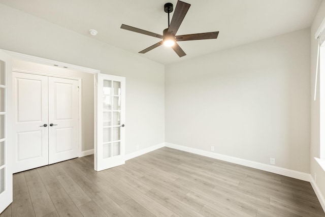 4400 Copper Point Dr, Fort Worth, TX 76036 - unfurnished bedroom featuring light wood-style flooring, a closet, and a ceiling fan