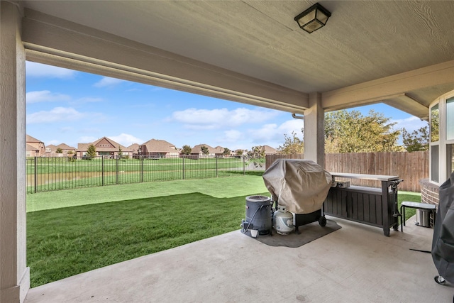 9413 Lakeway Dr, Denton, TX 76226 - view of patio / terrace with a residential view and area for grilling