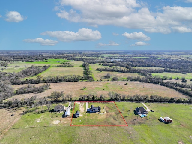 aerial view with a rural view