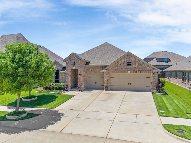 3509 Concord Dr, Melissa, TX 75454 - french country inspired facade with a garage, driveway, brick siding, and a front yard