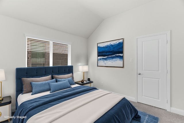 3509 Concord Dr, Melissa, TX 75454 - bedroom with lofted ceiling, carpet floors, and baseboards