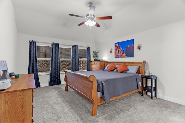 3509 Concord Dr, Melissa, TX 75454 - bedroom featuring lofted ceiling, carpet flooring, baseboards, and ceiling fan