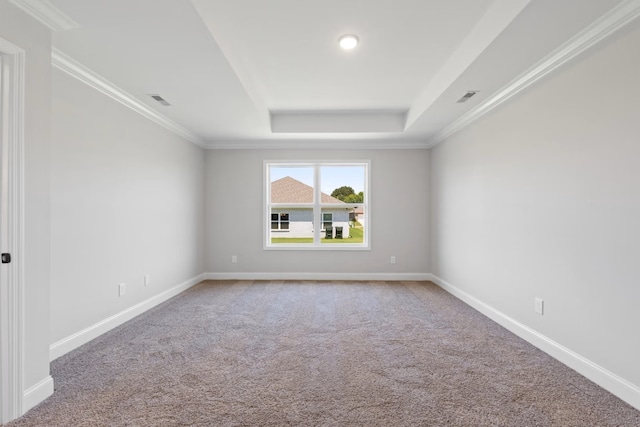 214 Briarwood Dr, Nevada, TX 75173 - empty room featuring baseboards, a raised ceiling, visible vents, and carpet flooring