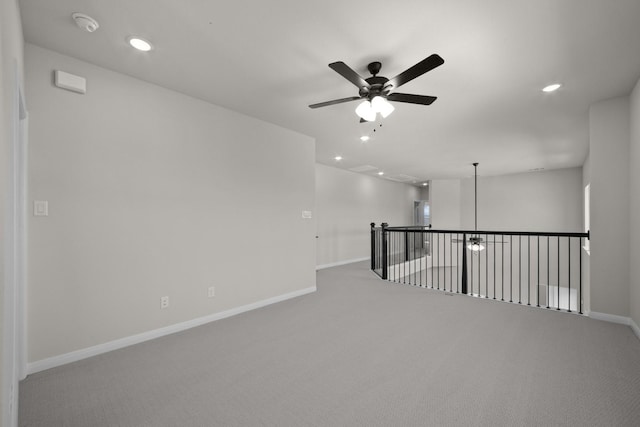 2012 Tolleson Dr, Fort Worth, TX 76008 - unfurnished room featuring carpet, recessed lighting, and ceiling fan