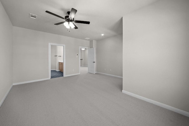 2012 Tolleson Dr, Fort Worth, TX 76008 - empty room with ceiling fan, light carpet, and recessed lighting