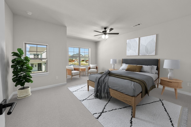 2012 Tolleson Dr, Fort Worth, TX 76008 - bedroom featuring light colored carpet and ceiling fan