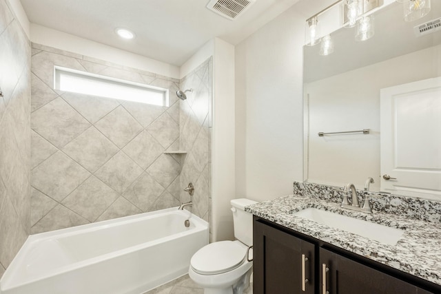 817 Lakewood Ct, Midlothian, TX 76065 - full bathroom featuring toilet, vanity, and bathtub / shower combination