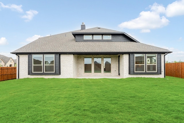 817 Lakewood Ct, Midlothian, TX 76065 - rear view of house featuring a chimney, a shingled roof, and brick siding