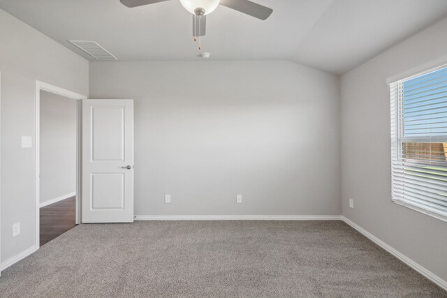 381 Sierra Rdg, Lavon, TX 75166 - carpeted spare room with a ceiling fan, lofted ceiling, and baseboards