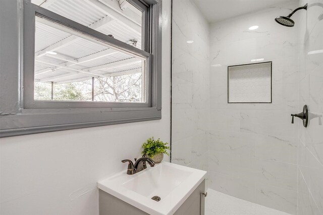 1036 Springer Ave, Fort Worth, TX 76114 - full bath with a tile shower and vanity
