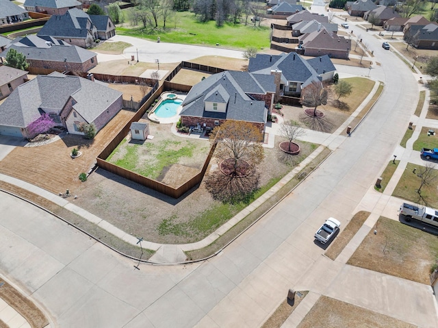 aerial view featuring a residential view