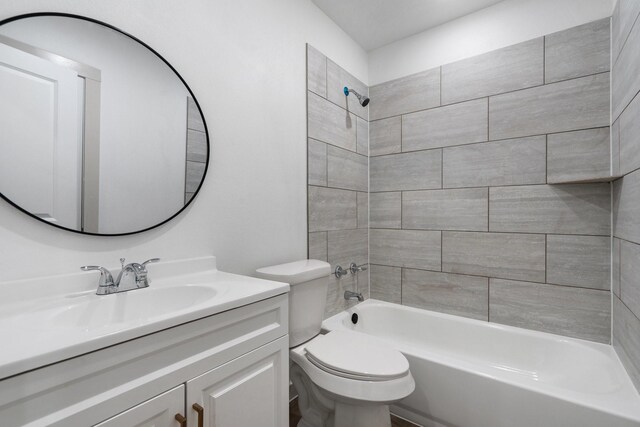 4726 Bartlett Ave, Dallas, TX 75216 - full bathroom with toilet, vanity, and  shower combination