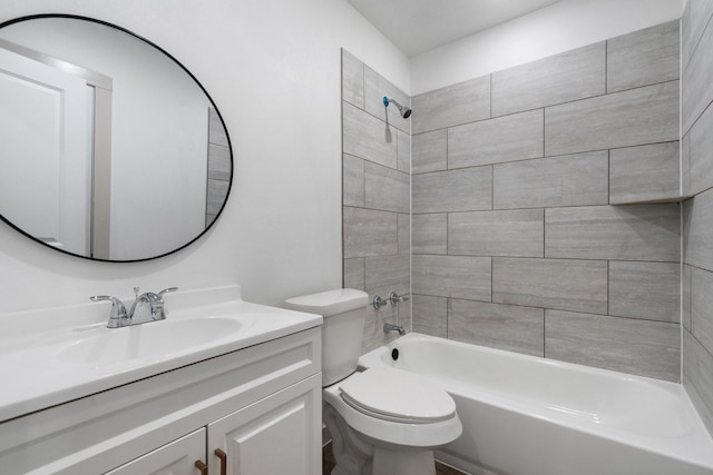4726 Bartlett Ave, Dallas, TX 75216 - bathroom with toilet, vanity, and tub / shower combination