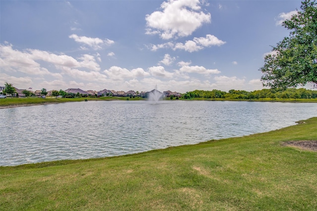 view of water feature with a residential view