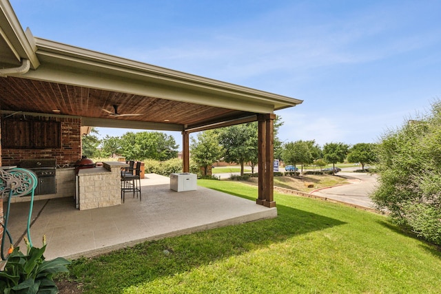9601 Delmonico Dr, Fort Worth, TX 76244 - view of patio featuring exterior bar and area for grilling