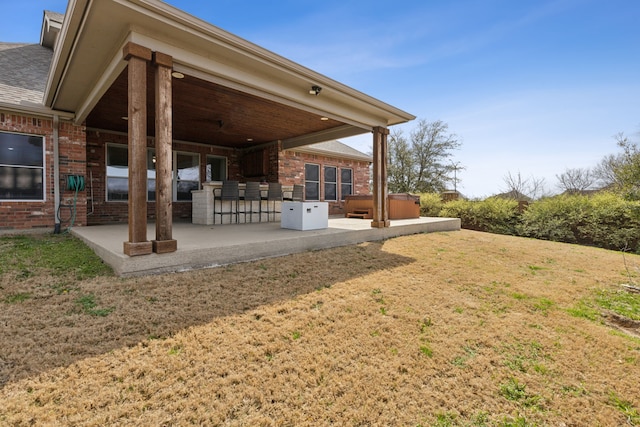 9601 Delmonico Dr, Fort Worth, TX 76244 - view of green lawn featuring a patio and a hot tub