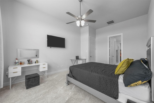 7436 Whisterwheel Way, Fort Worth, TX 76123 - bedroom with baseboards, visible vents, ensuite bathroom, and ceiling fan