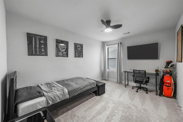7436 Whisterwheel Way, Fort Worth, TX 76123 - bedroom featuring visible vents, ceiling fan, baseboards, and carpet