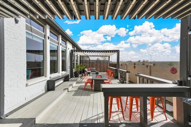 7436 Whisterwheel Way, Fort Worth, TX 76123 - wooden deck with a pergola and fence