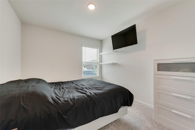 bedroom with baseboards and carpet floors