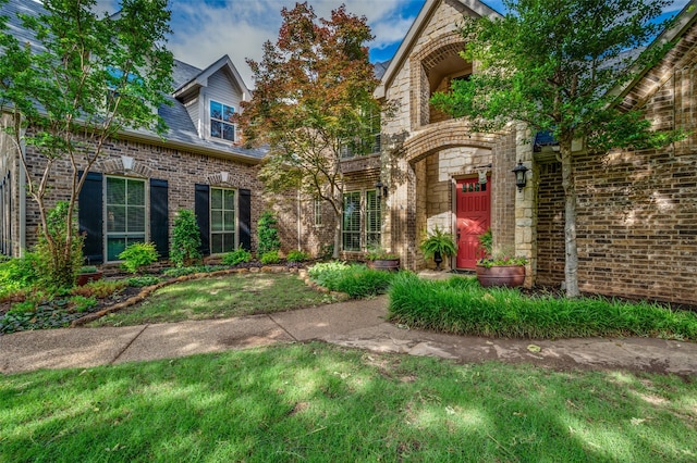 1630 Oak Ridge Dr, Corinth, TX 76210 - view of front of property with brick siding and a front lawn