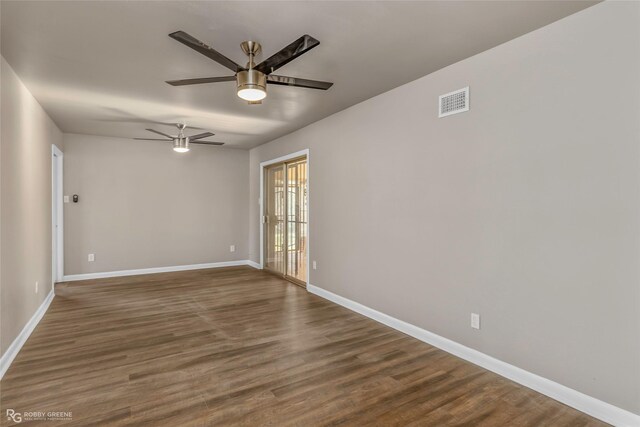 3819 Eileen Ln, Shreveport, LA 71109 - unfurnished room featuring a ceiling fan, baseboards, and wood finished floors