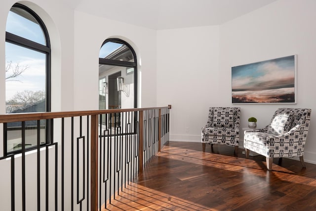 1230 Oak View Ct, Oak Point, TX 75068 - hall with wood finished floors, plenty of natural light, and baseboards