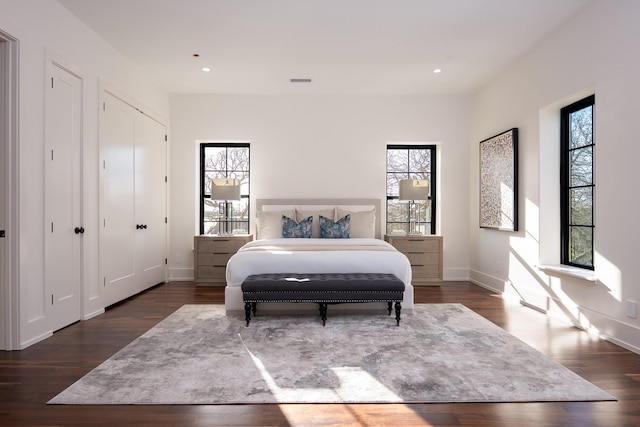 1230 Oak View Ct, Oak Point, TX 75068 - bedroom featuring baseboards, recessed lighting, and dark wood-style floors