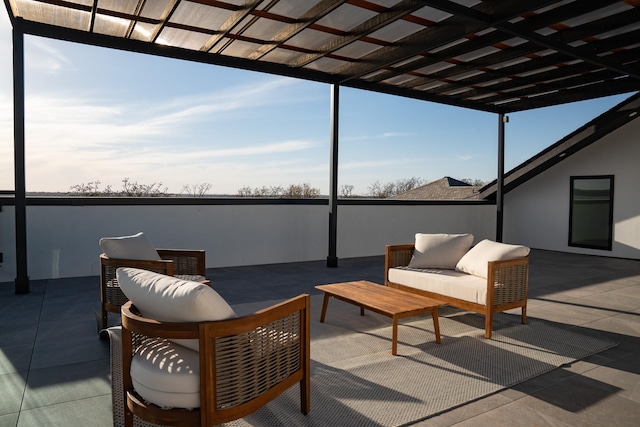 1230 Oak View Ct, Oak Point, TX 75068 - view of patio with a pergola and an outdoor hangout area