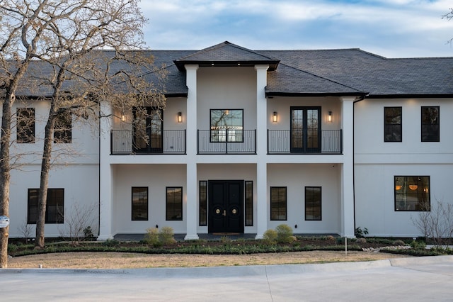 1230 Oak View Ct, Oak Point, TX 75068 - view of front of property featuring stucco siding and a balcony