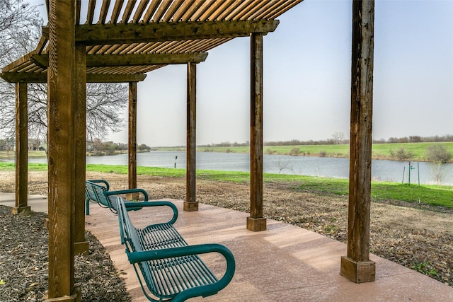 227 Moss Hill Rd, Irving, TX 75063 - view of patio / terrace featuring a pergola and a water view
