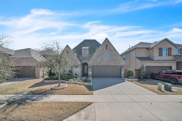 846 Underwood Ln, Celina, TX 75009 - french country home featuring brick siding, concrete driveway, and a garage