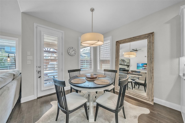 846 Underwood Ln, Celina, TX 75009 - dining room featuring baseboards and dark wood-style floors