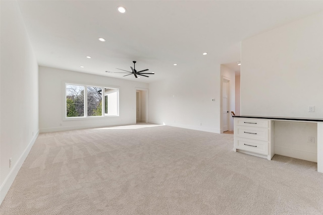 10519 Somerton Dr, Dallas, TX 75229 - unfurnished room with recessed lighting, a ceiling fan, and light colored carpet