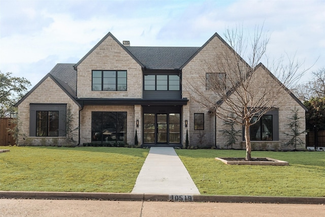10519 Somerton Dr, Dallas, TX 75229 - view of front of house with a front lawn and stone siding