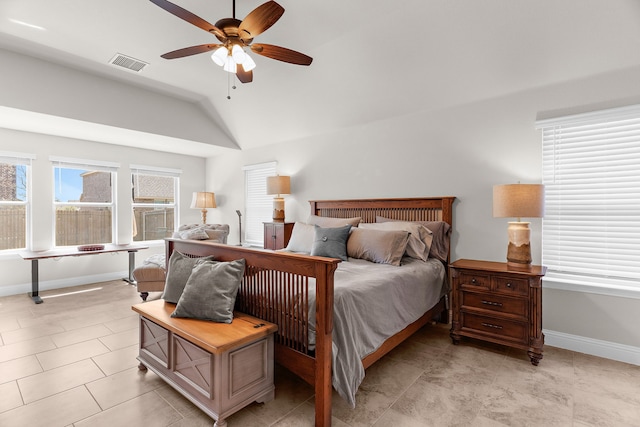 1229 Bridgeport Dr, Anna, TX 75409 - bedroom featuring vaulted ceiling, baseboards, and a ceiling fan