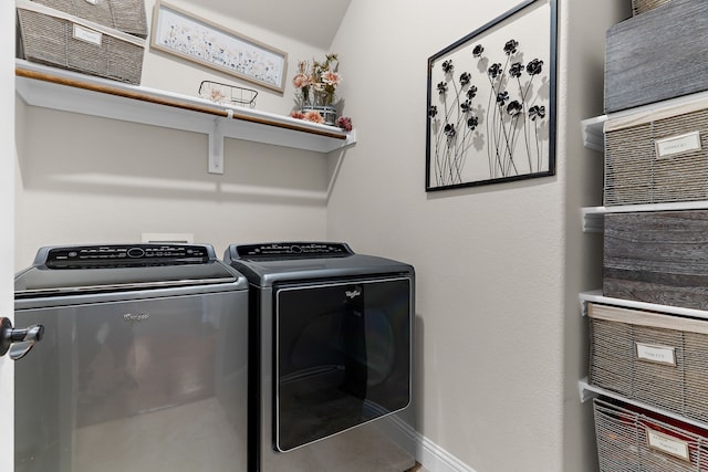 1229 Bridgeport Dr, Anna, TX 75409 - washroom featuring washer and dryer and baseboards