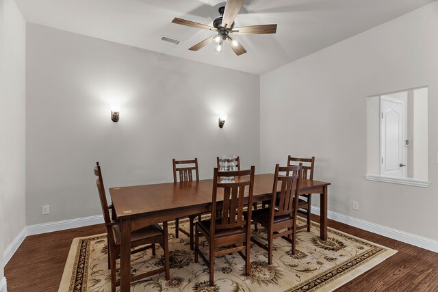 1229 Bridgeport Dr, Anna, TX 75409 - dining space with wood finished floors, ceiling fan, and baseboards