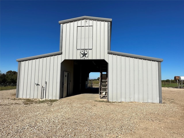 view of pole building