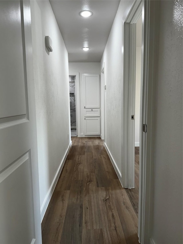 4034 Odessa St, Dallas, TX 75212 - hallway featuring dark wood-style floors and baseboards