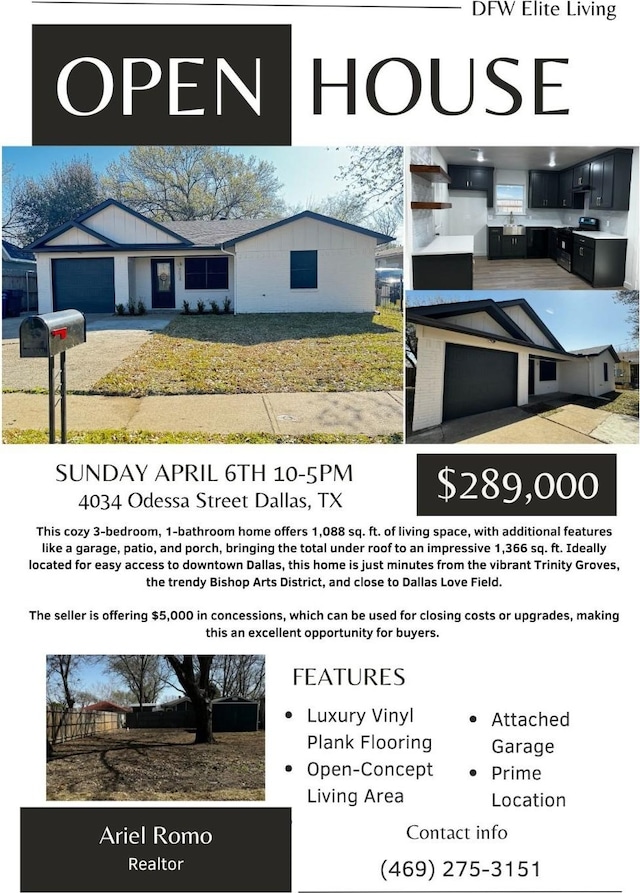 4034 Odessa St, Dallas, TX 75212 - view of marketing collateral with multiple images
