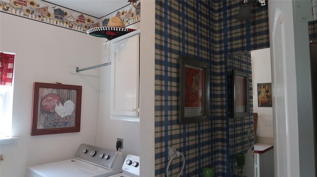 918 Wood St, Royse City, TX 75189 - washroom featuring cabinet space and washing machine and dryer
