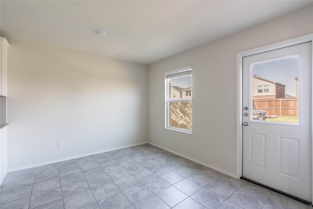 interior space with baseboards