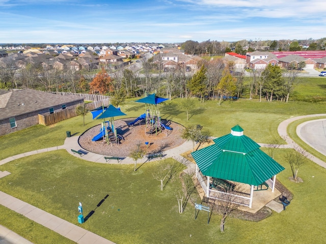 drone / aerial view with a residential view