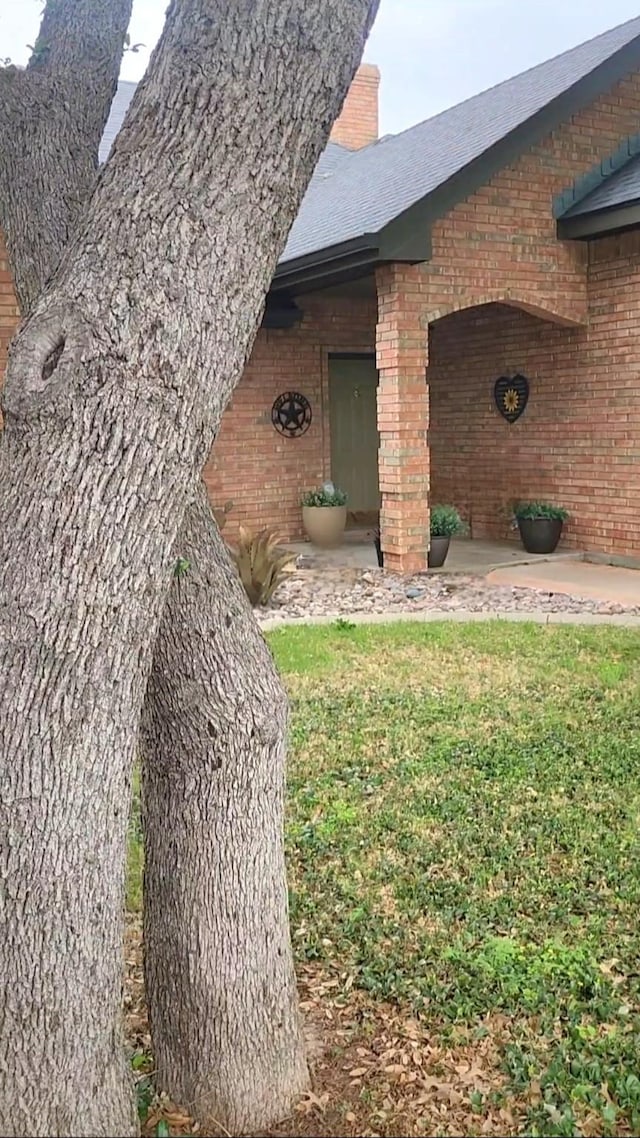 1426 Lakeview Rd, Abilene, TX 79602 - details featuring brick siding and a chimney