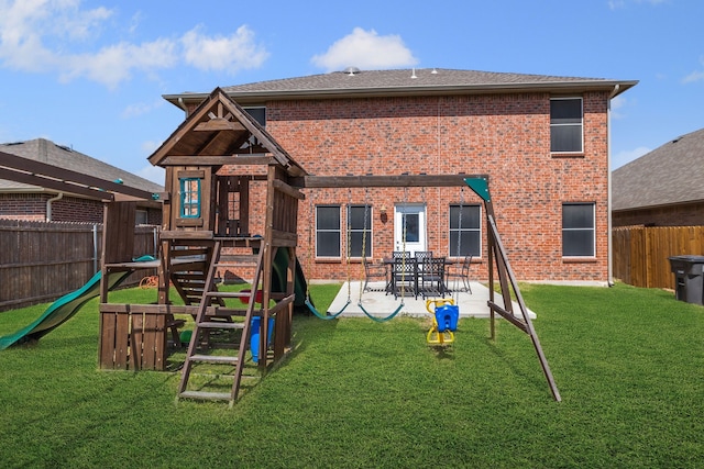 2408 Clairborne Dr, Fort Worth, TX 76177 - view of jungle gym with a fenced backyard and a patio area